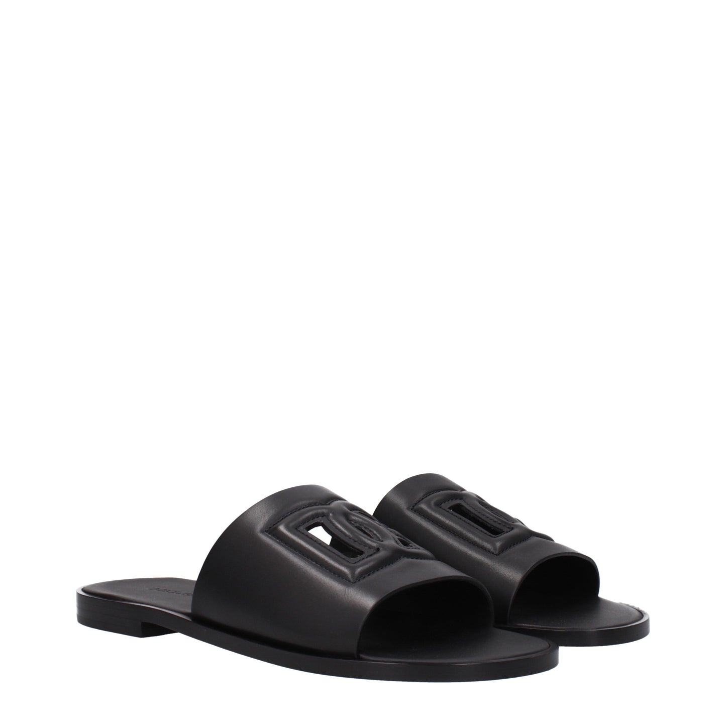 Dolce&Gabbana Sandals & Slippers Men Leather Black