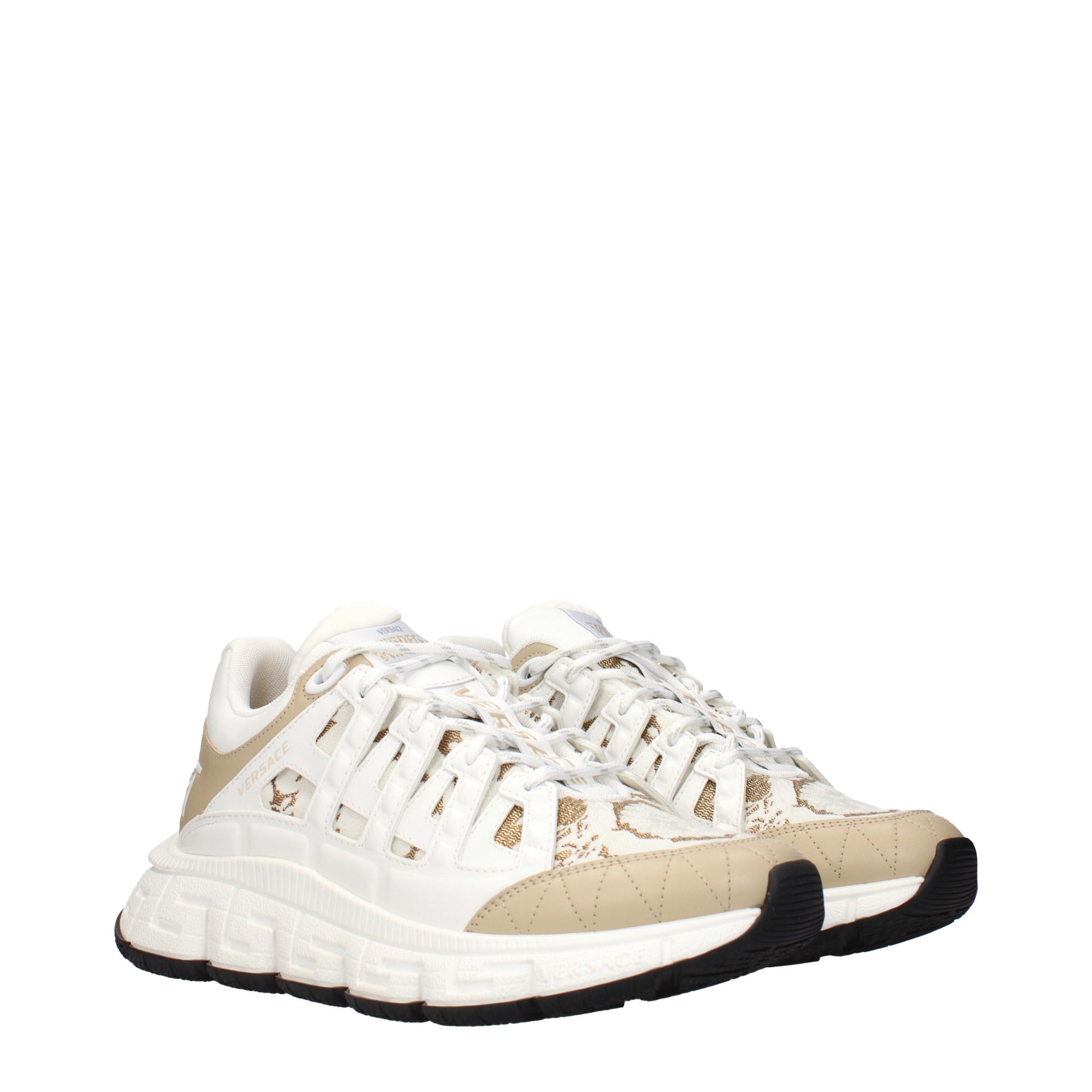 Versace Sneakers Men Fabric  White/Light Sand