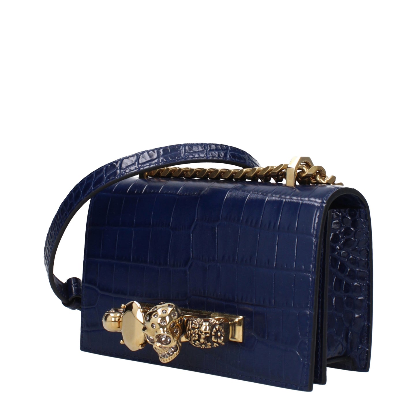 Alexander McQueen Crossbody Bags Women Leather Blue