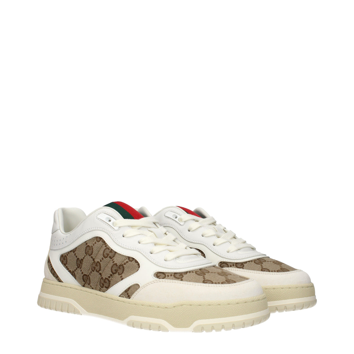 Gucci Sneakers Men Fabric  Beige/White