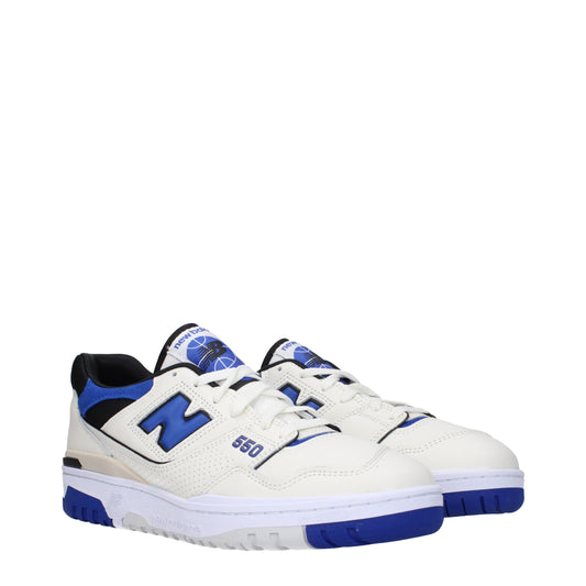 New Balance Men's Sneakers in Leather White/Blue