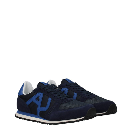 Armani Jeans Men's Sneakers in Fabric  Blue