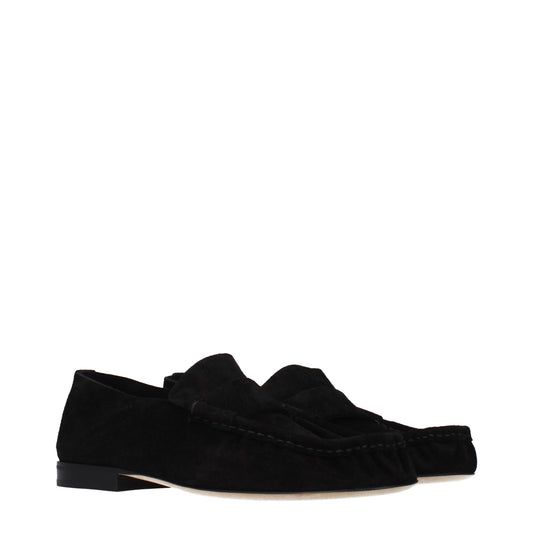 The Row Loafers Women Suede Black