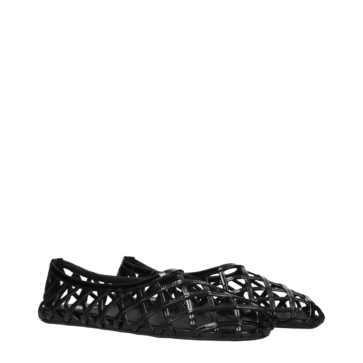 Alaia Ballet Flats Women Patent Leather Black
