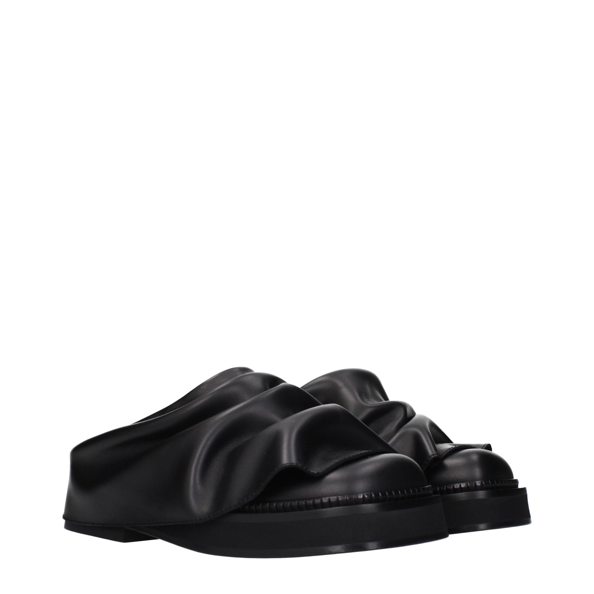 The Attico Slippers and Clogs Women Leather Black
