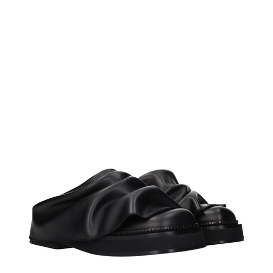 The Attico Slippers and Clogs Women Leather Black