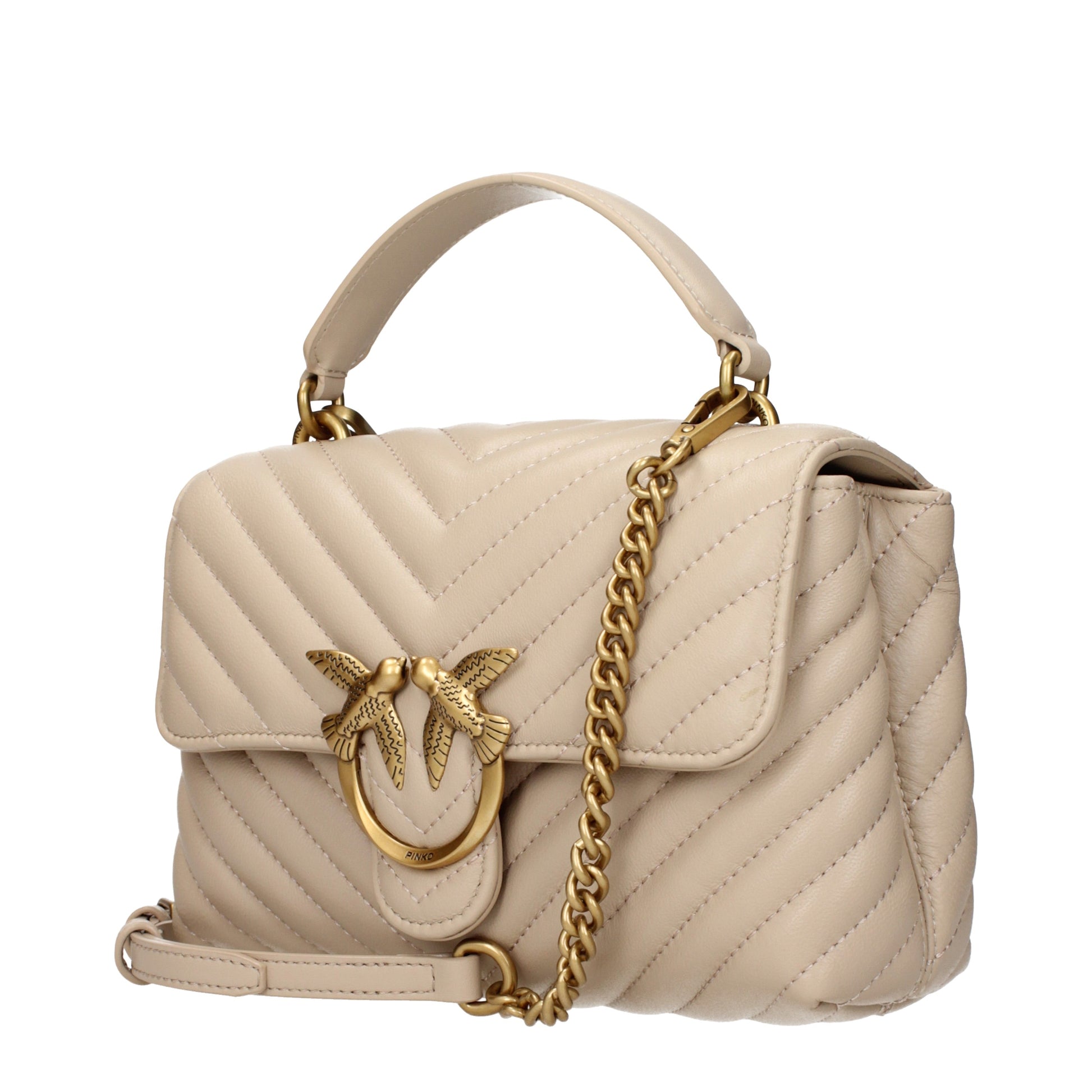 Pinko Handbags Women Leather Beige