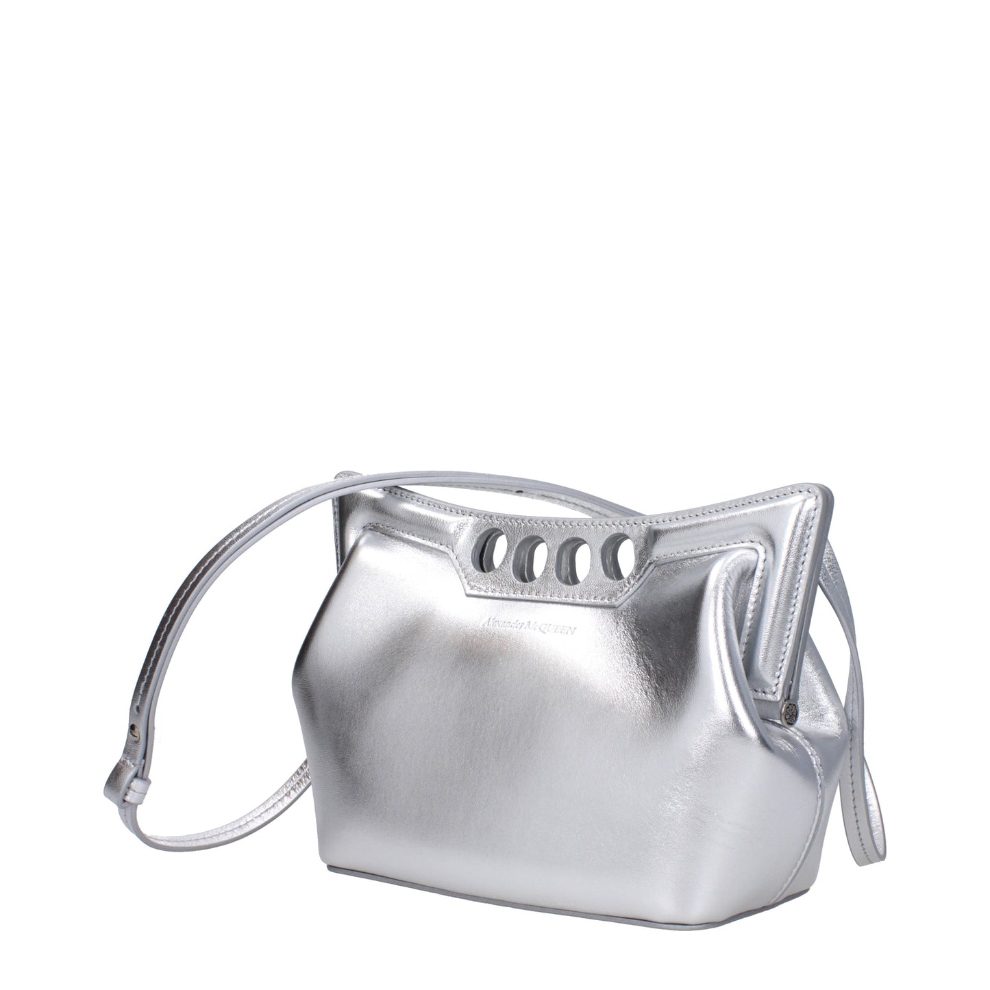 Alexander McQueen Crossbody Bags Women Leather Silver