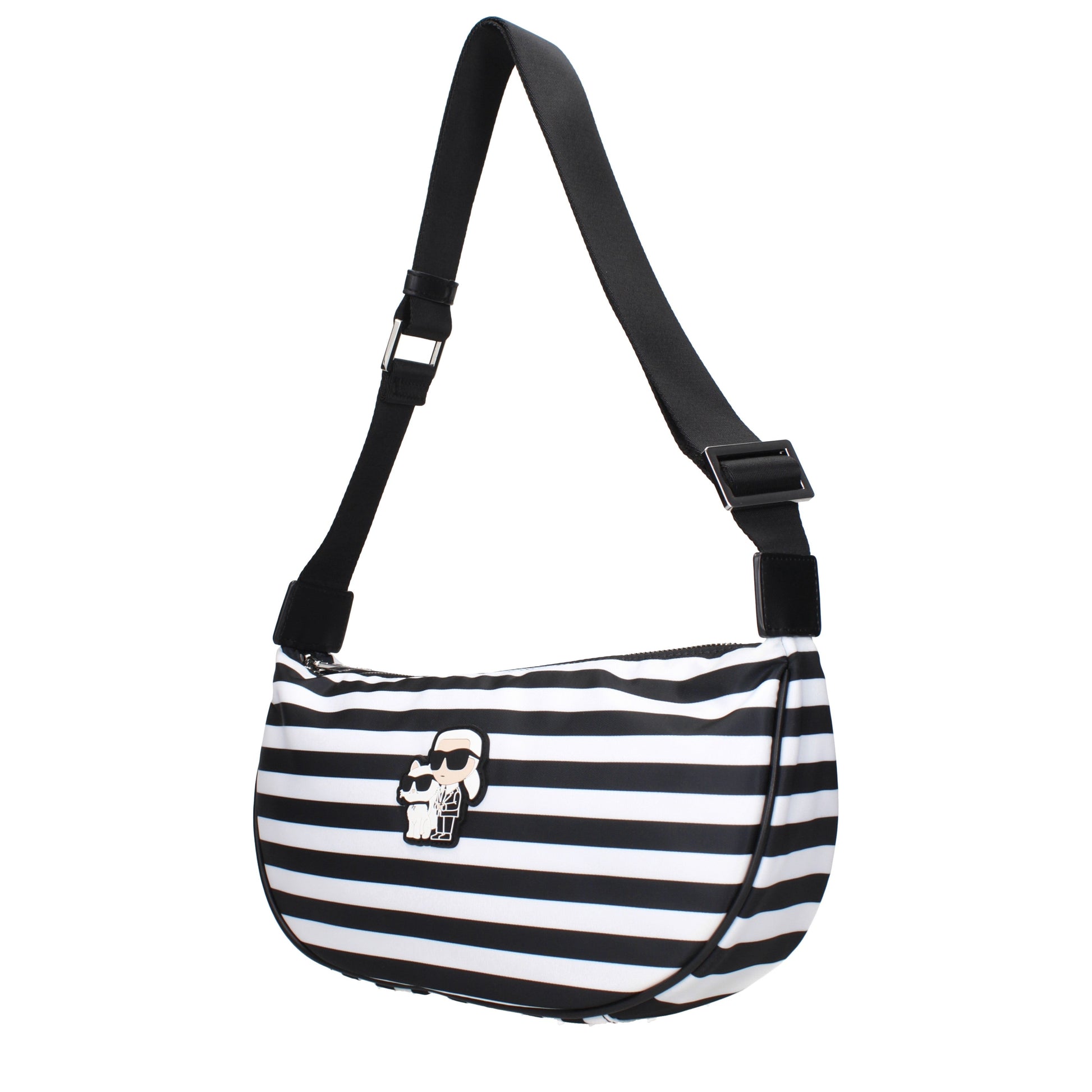 Karl Lagerfeld Crossbody Bags Women Fabric  Black/White