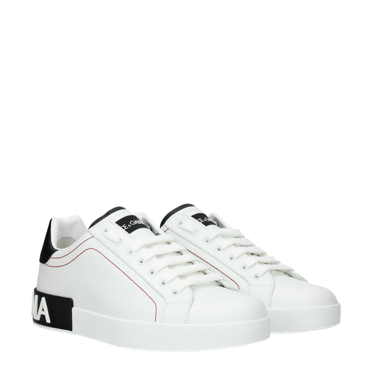 Dolce&Gabbana Men's Sneakers in Leather White/Black