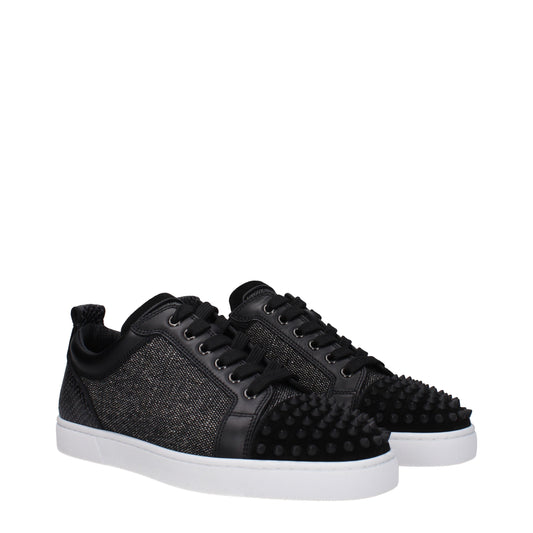 Louboutin Men's Sneakers in Fabric  Black