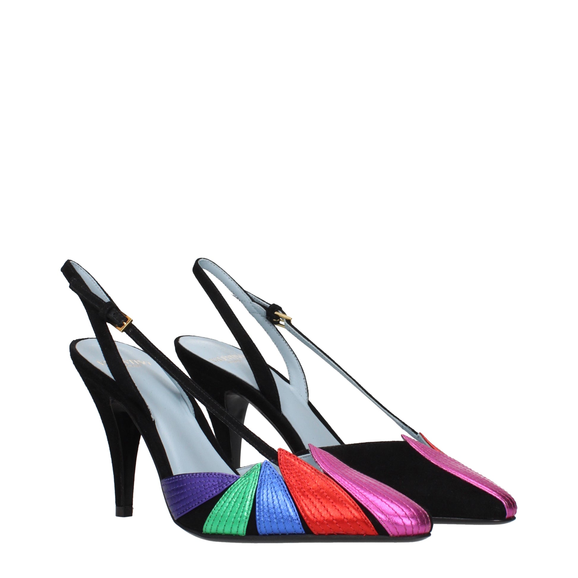 Valentino Garavani Sandals Women Suede Black/Multicolor