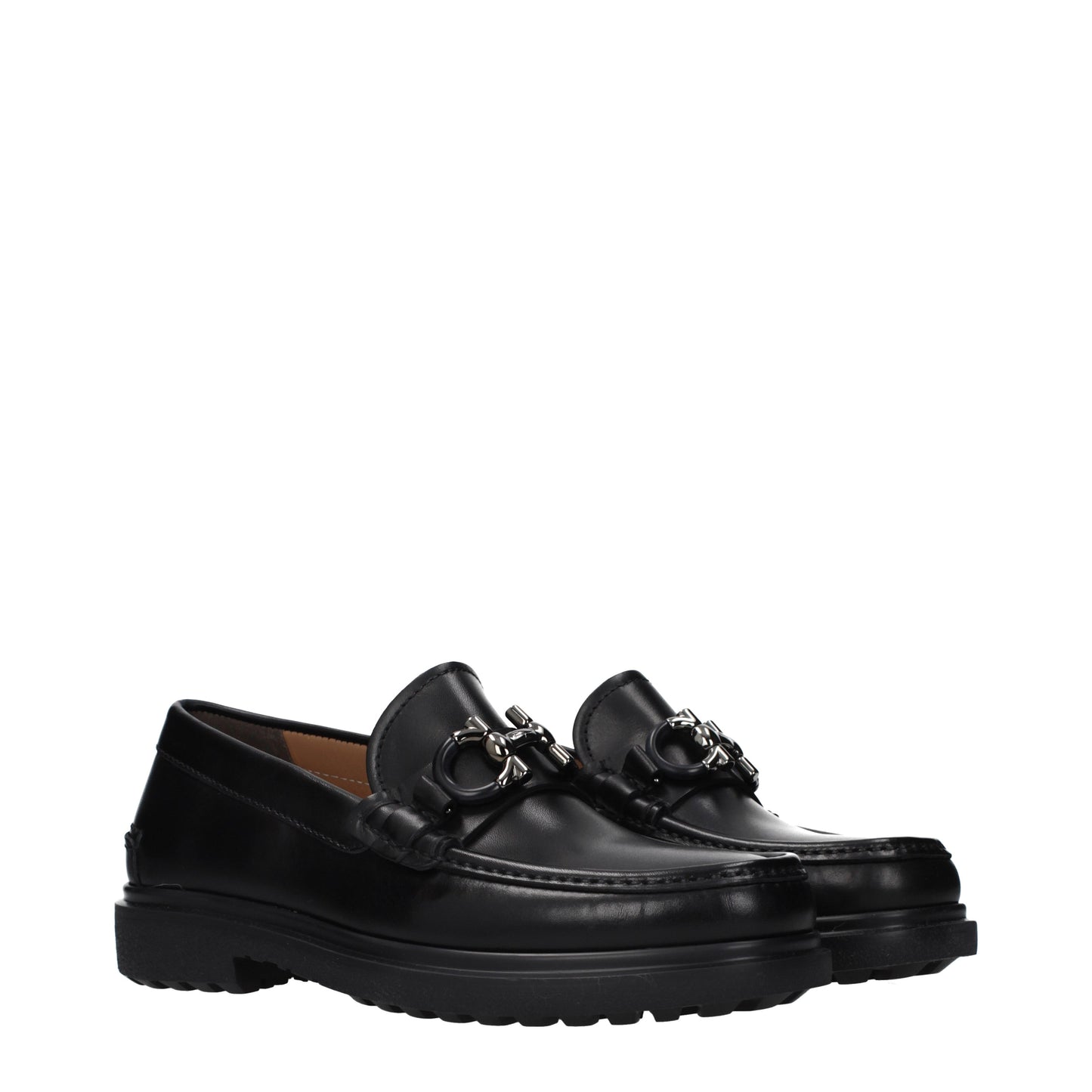Salvatore Ferragamo Loafers Men Leather Black