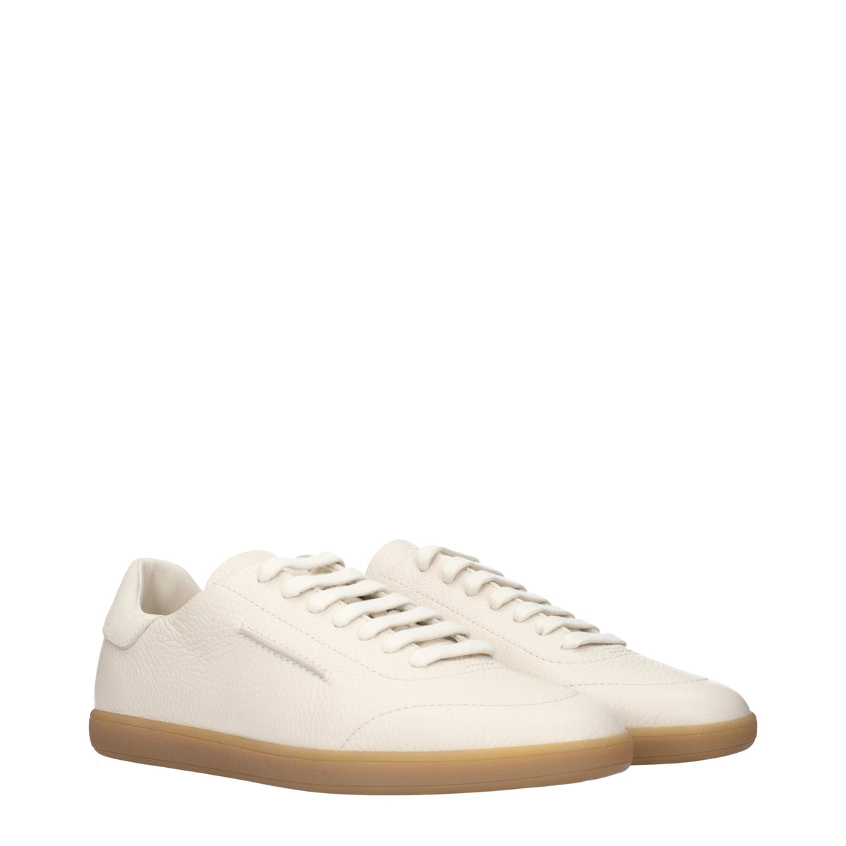 Zegna Sneakers Men Leather Beige/Cream