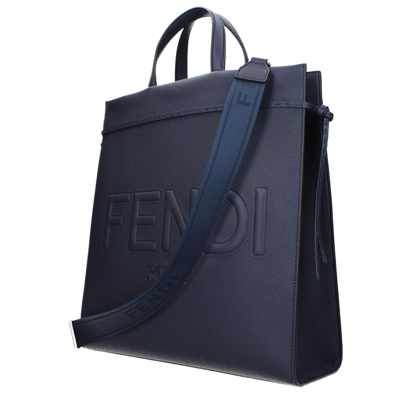 Fendi Handbags Men Leather Blue/Dark Blue