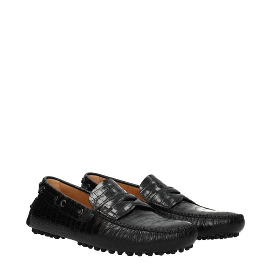 Car Shoe Men's Loafers in Leather Black