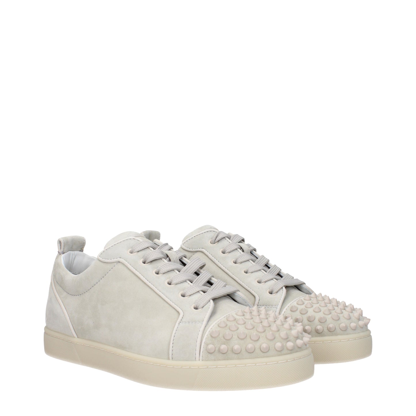 Louboutin Men's Sneakers in Suede Gray/Alabaster