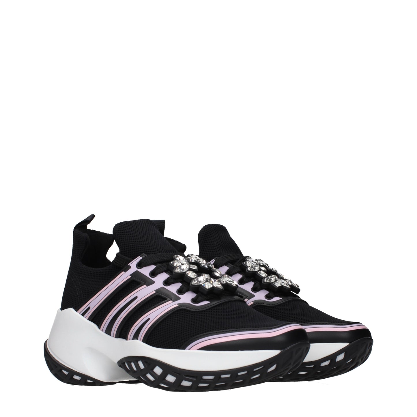 Roger Vivier Sneakers Women Fabric  Black/Lilac