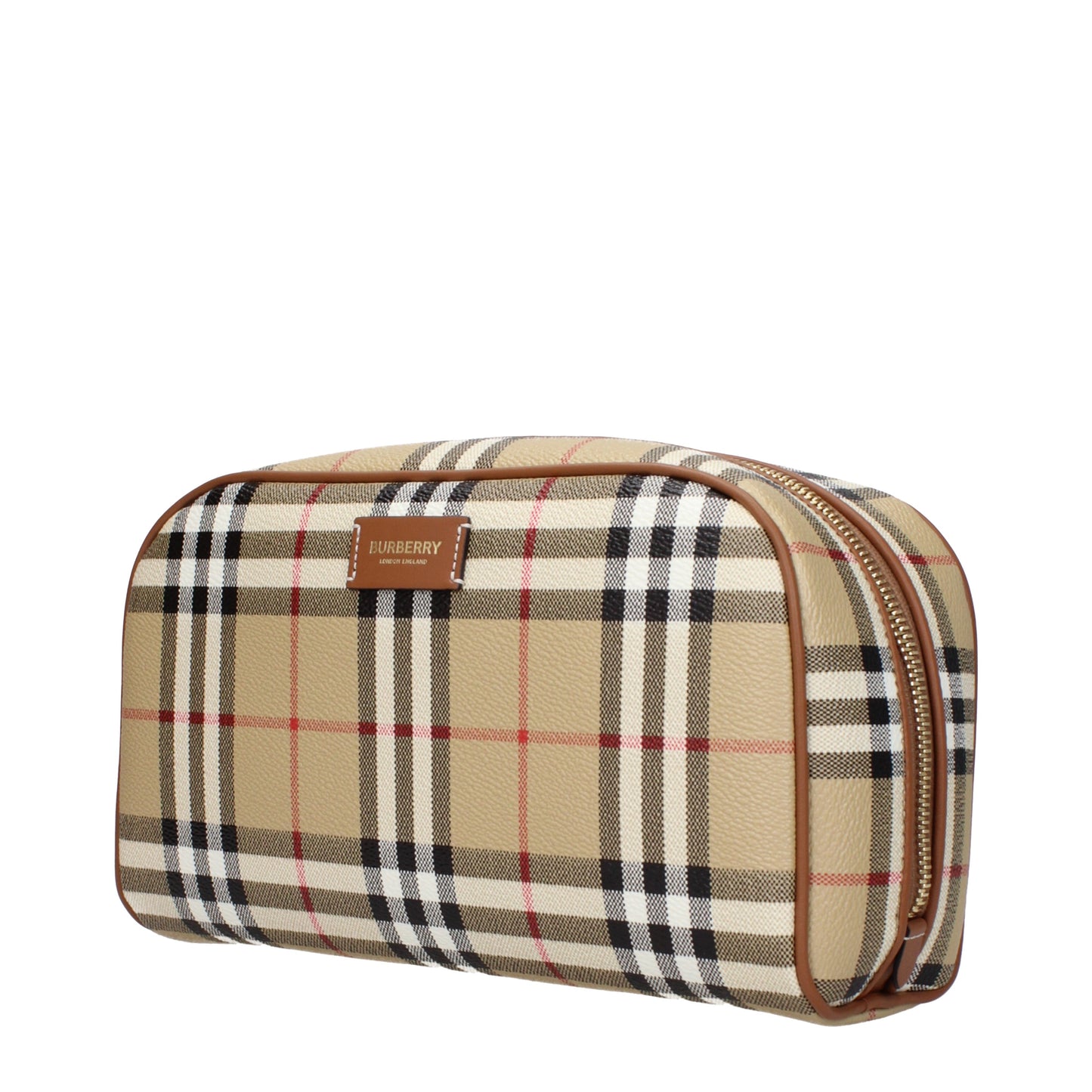 Burberry Beauty Case Women Fabric  Beige/Light Brown