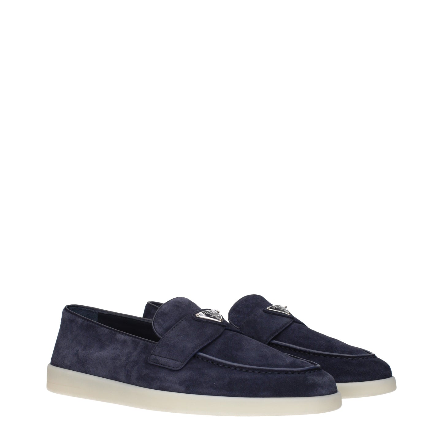 Prada Loafers Men Suede Blue