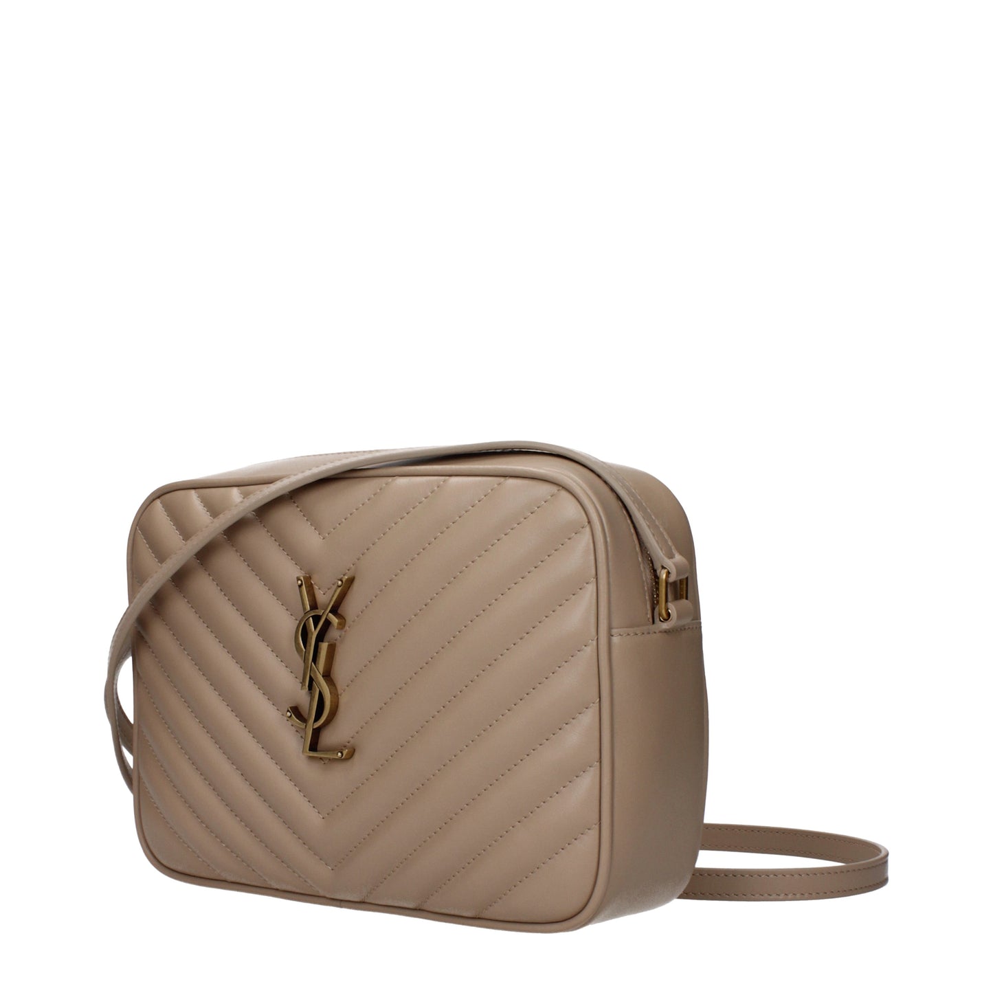 Saint Laurent Crossbody Bags Women Leather Beige/Dark Beige