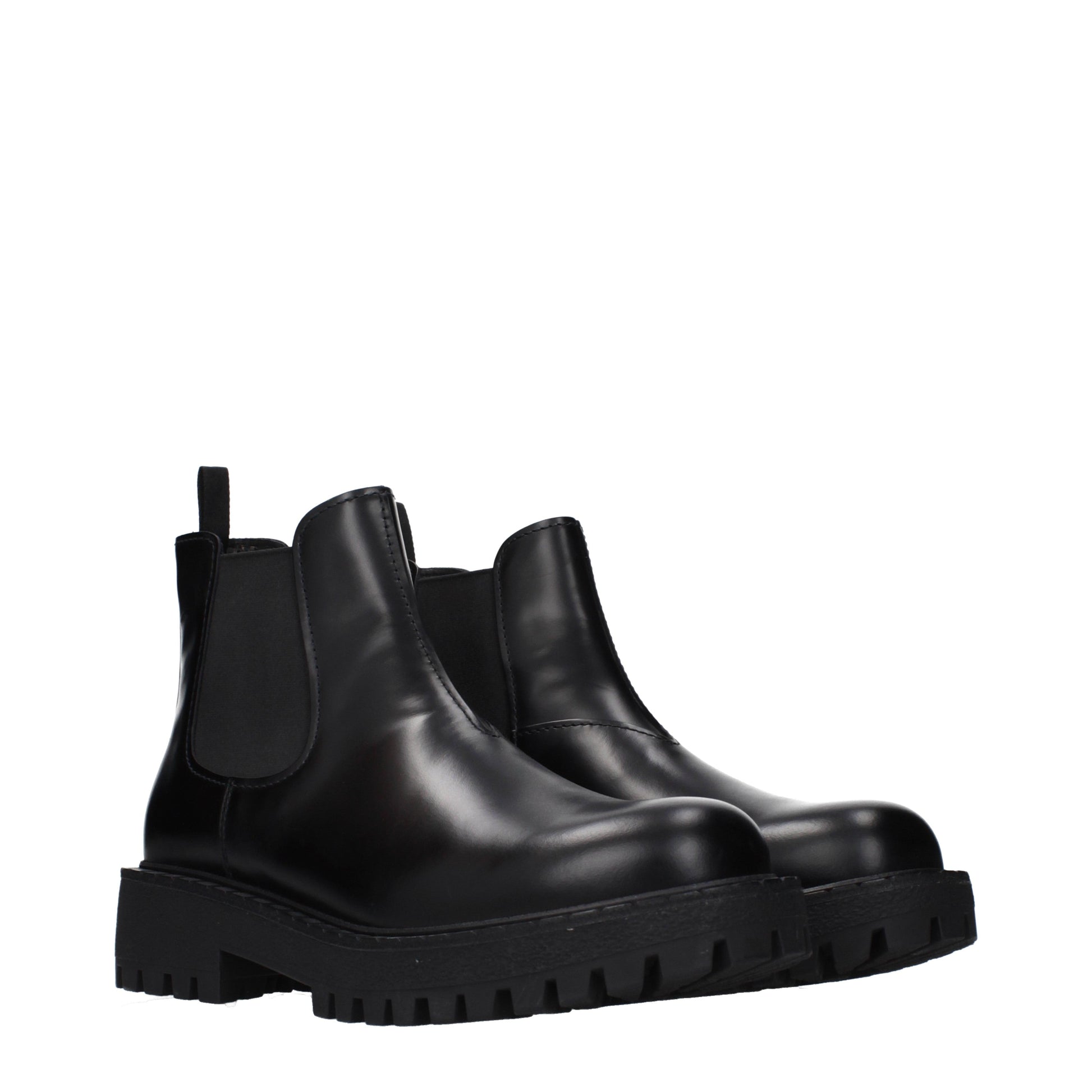 Prada Ankle Boots Men Leather Black