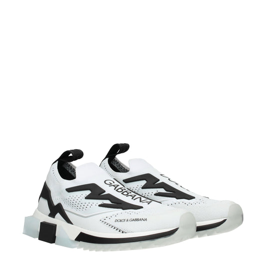 Dolce&Gabbana Women's Sneakers in Fabric  White/Black