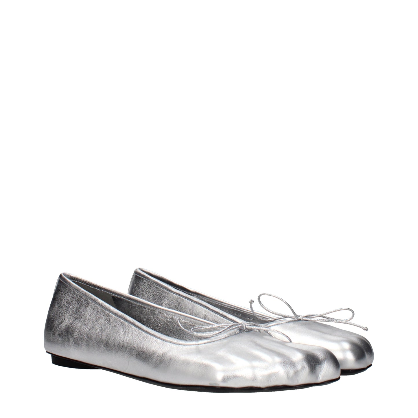 Balenciaga Ballet Flats Women Leather Silver