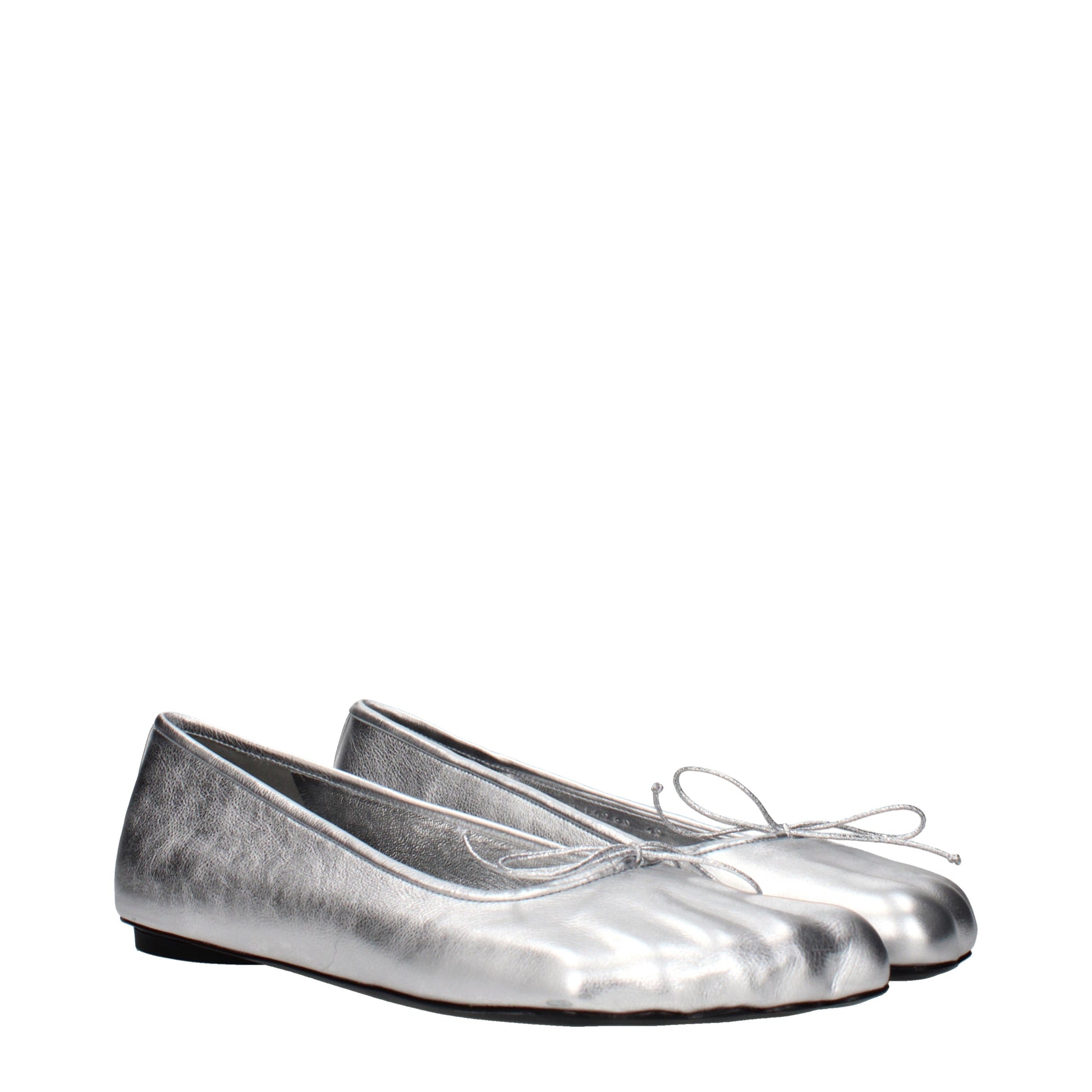 Balenciaga Ballet Flats Women Leather Silver