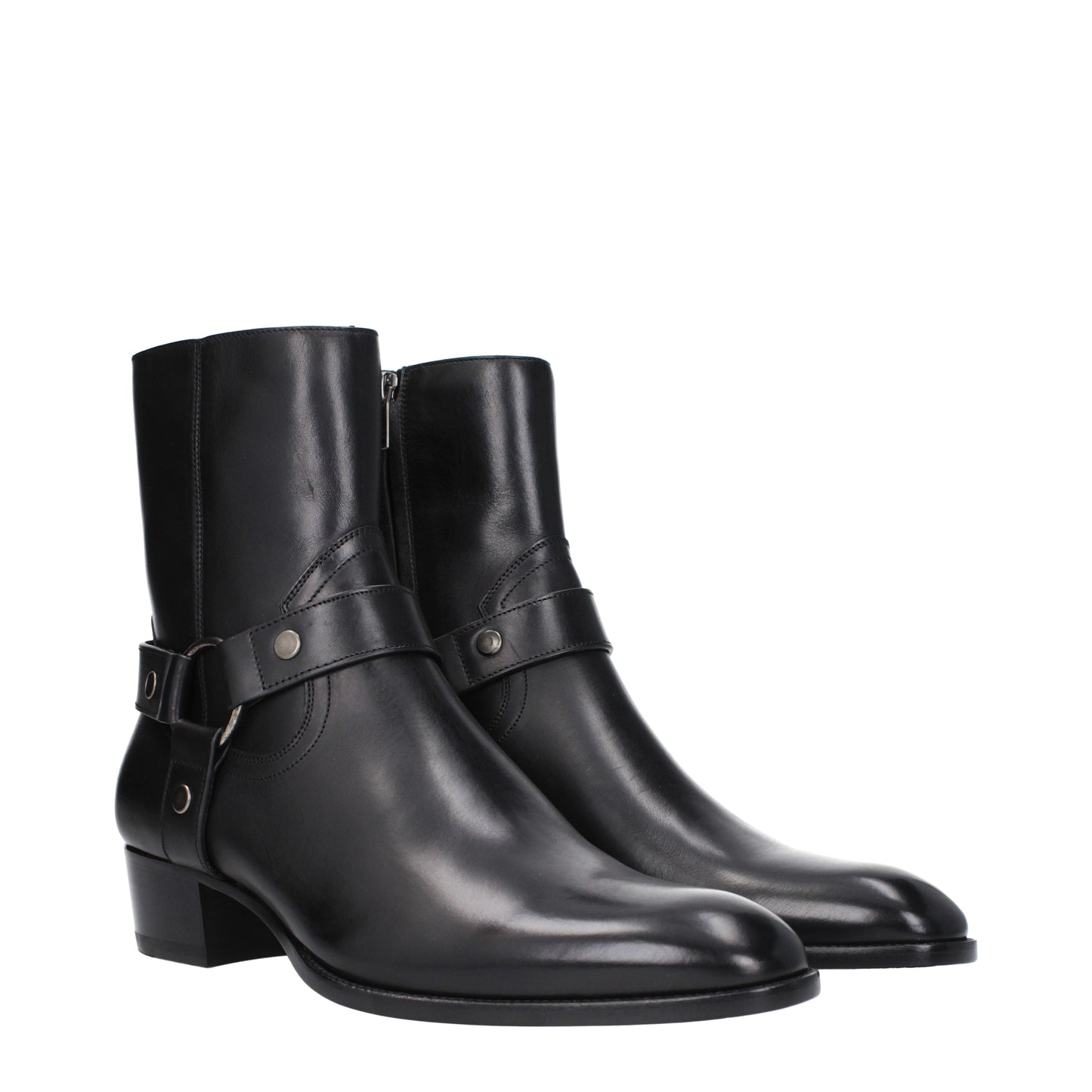 Saint Laurent Men's Boots in Leather Black