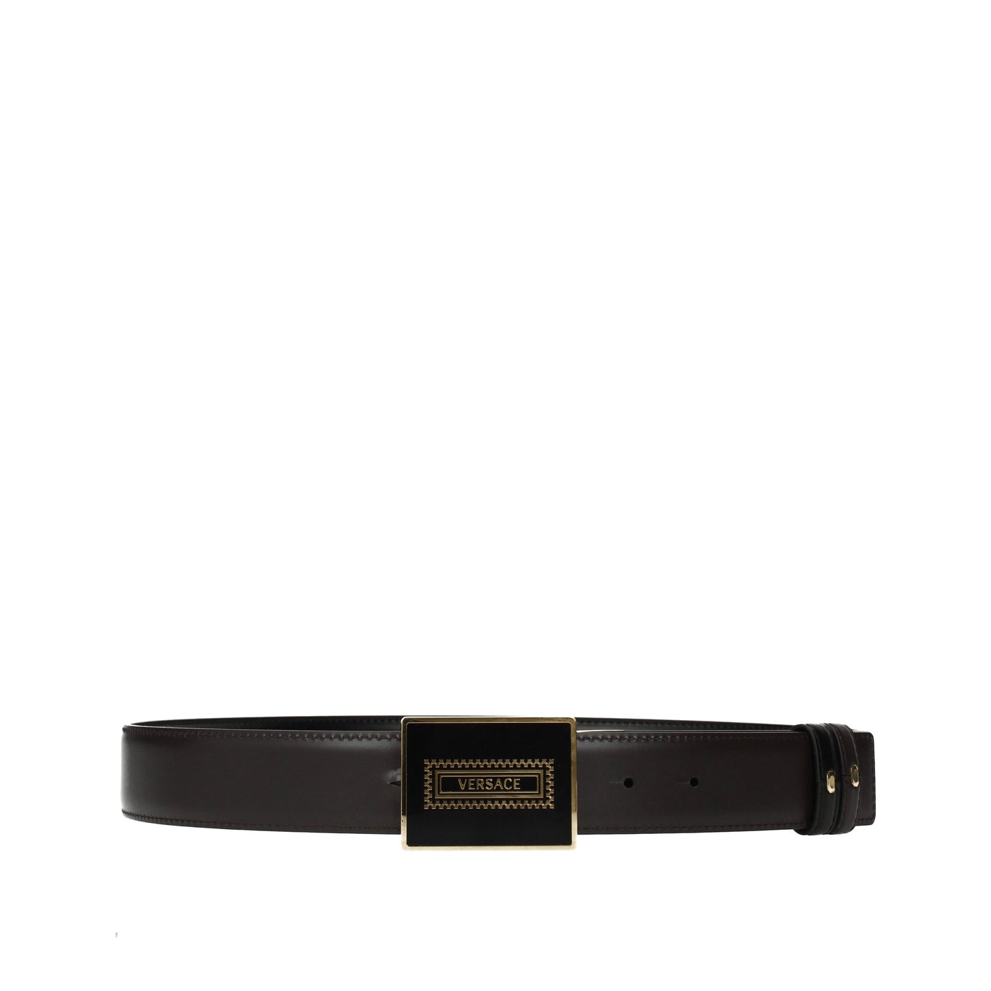 Versace Belts Men Leather Black/Dark Brown