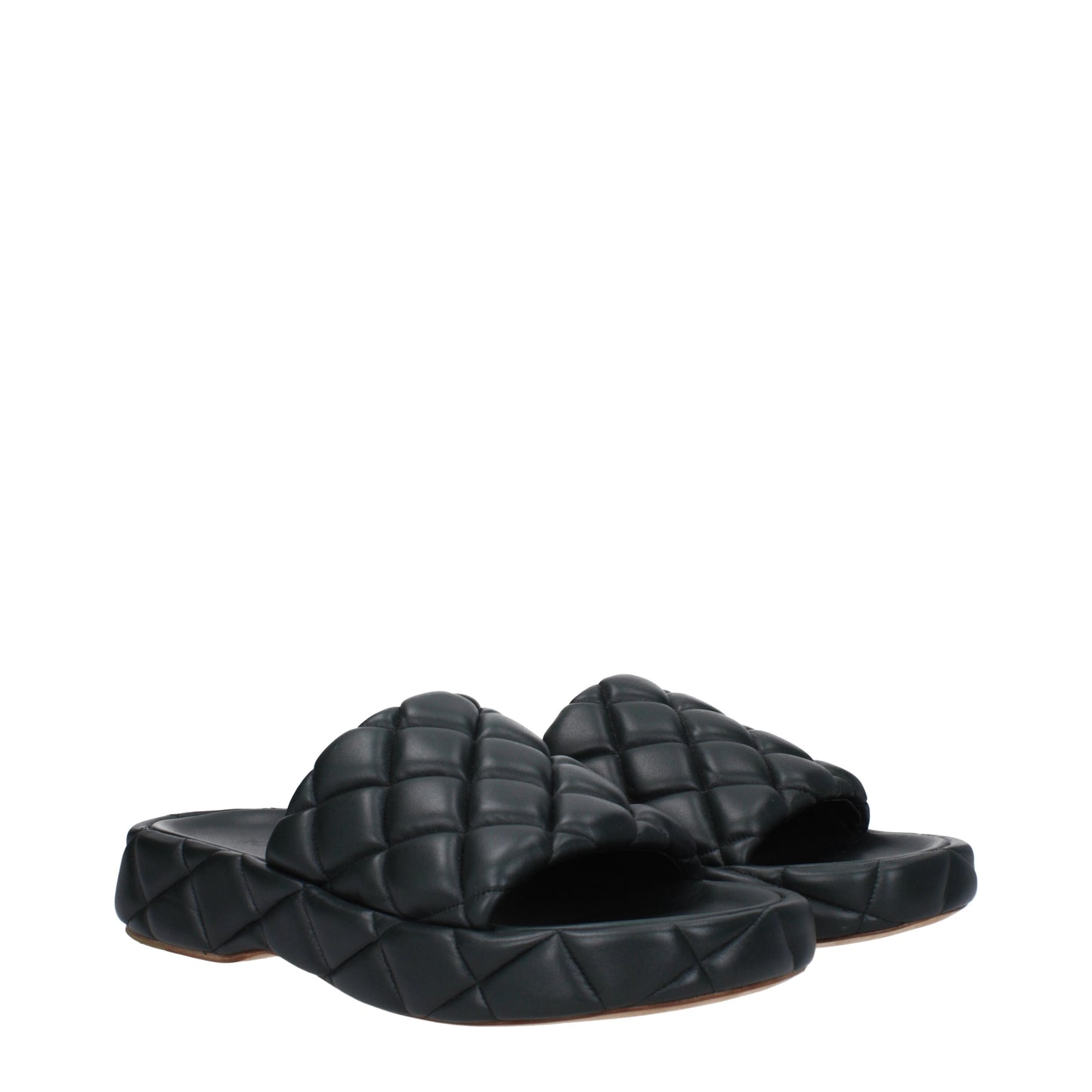 Bottega Veneta Sandals & Slippers Men Leather Green/Inkwell