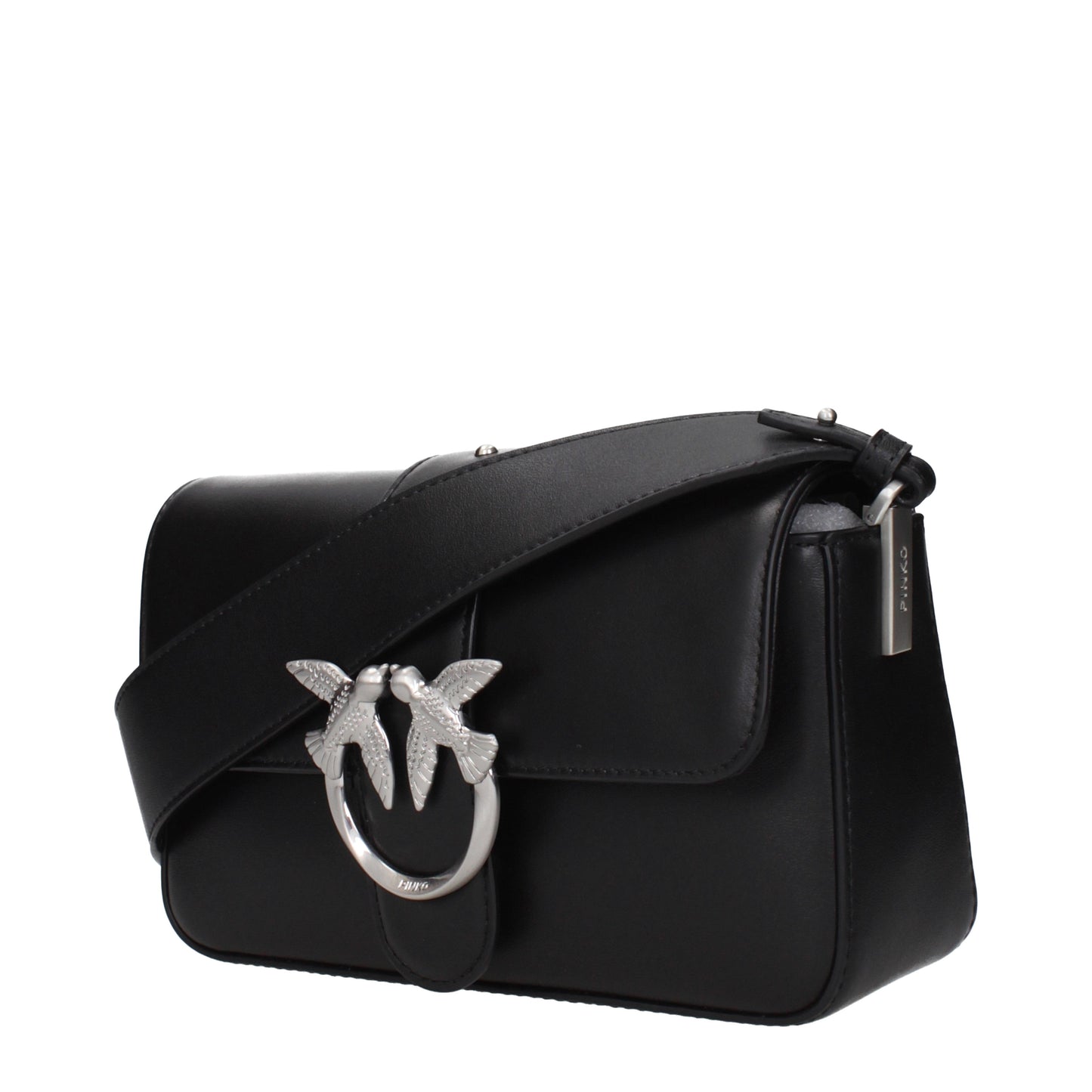 Pinko Crossbody Bags Women Leather Black/Silver