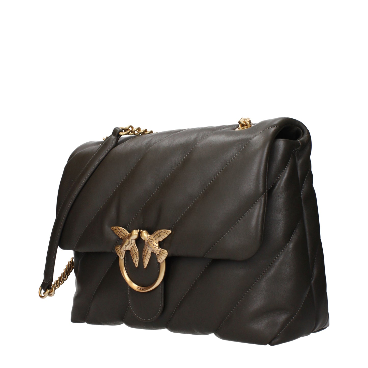 Pinko Shoulder Bags Women Leather Green/Mud