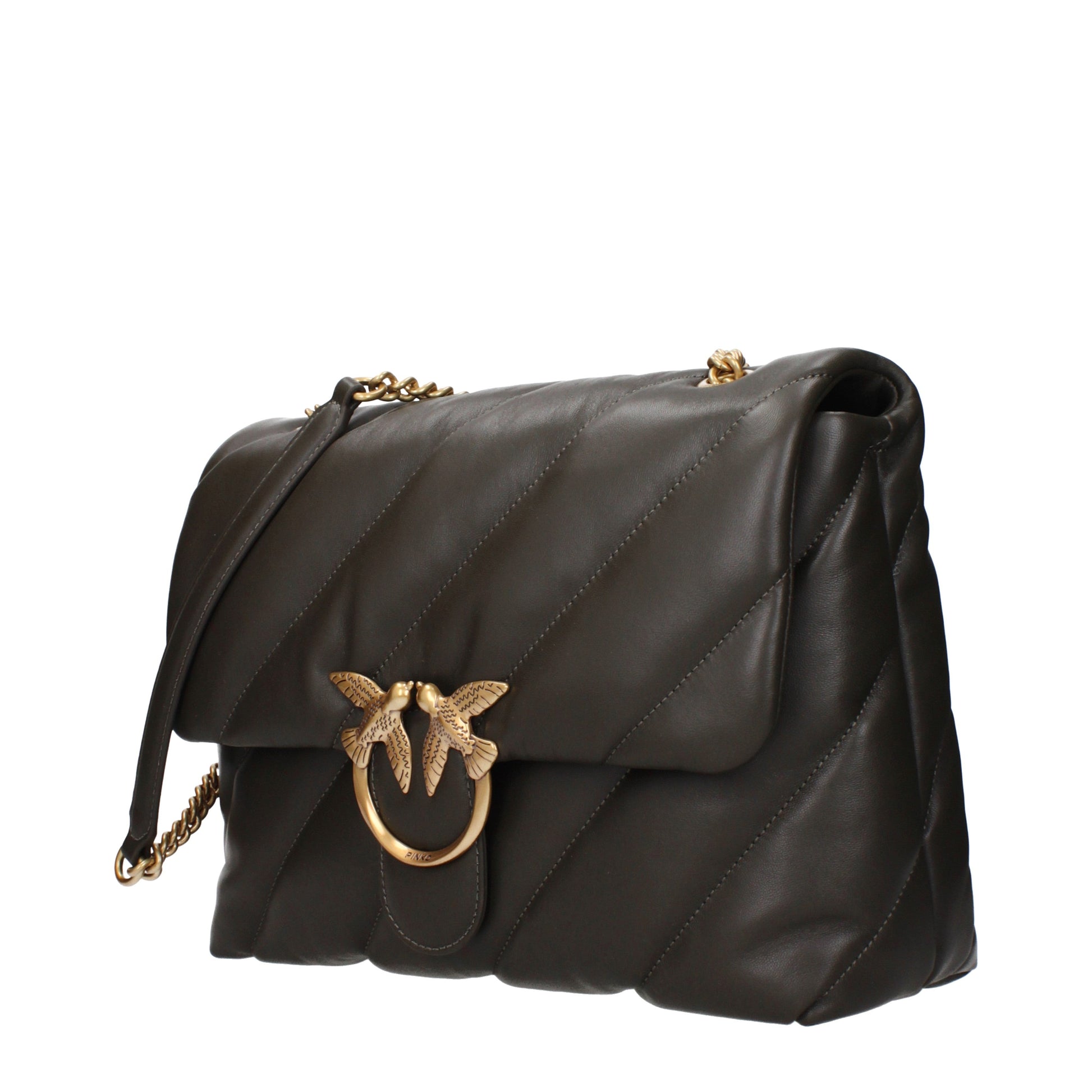 Pinko Shoulder Bags Women Leather Green/Mud