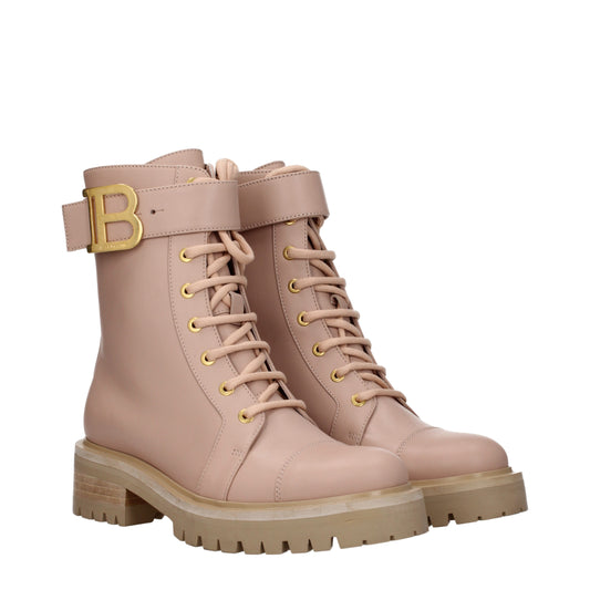 Balmain Women's Boots in Leather Beige