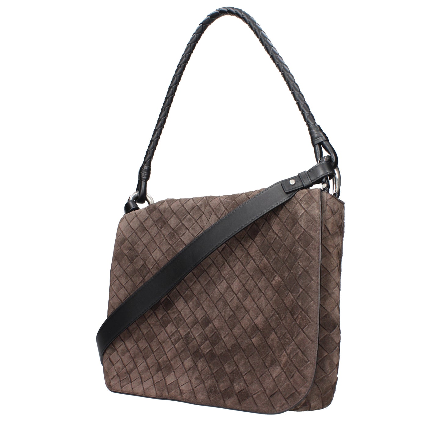 Bottega Veneta Shoulder Bags Men Suede Brown/Dark Chocolate