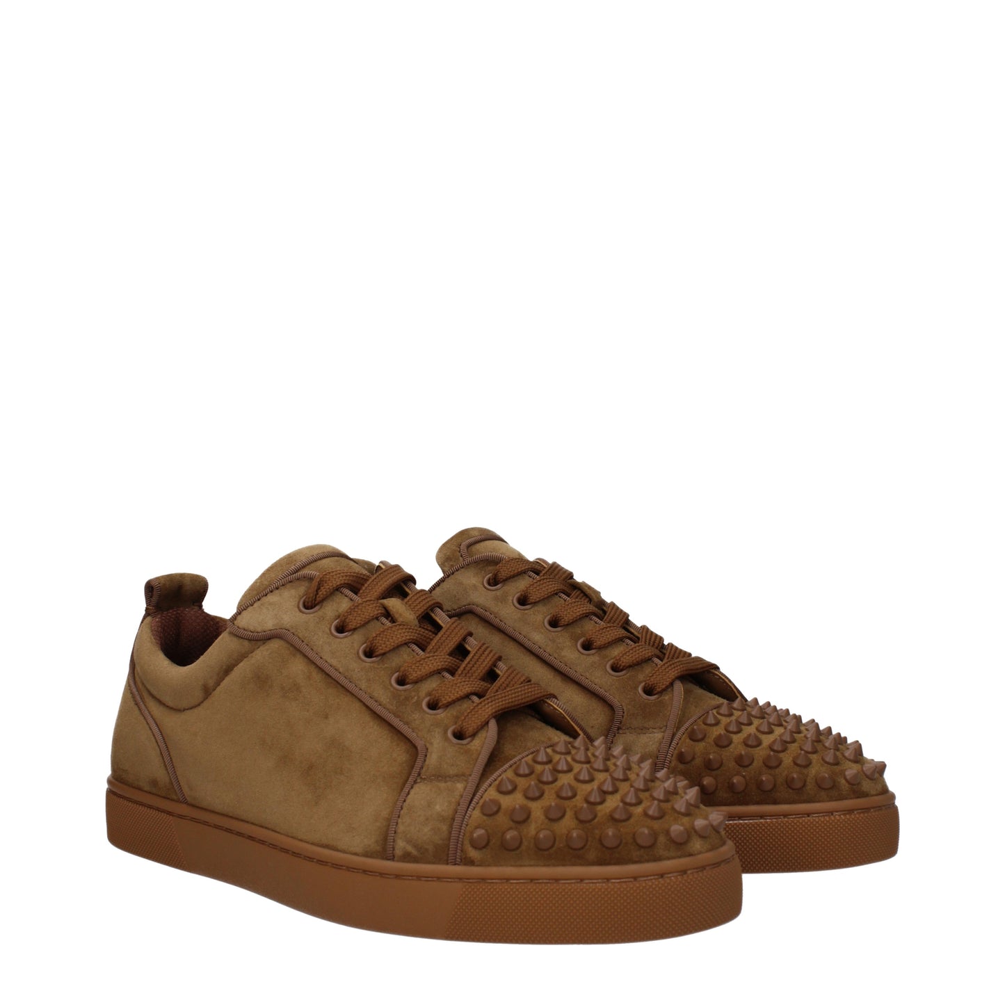 Louboutin Men's Sneakers in Suede Brown