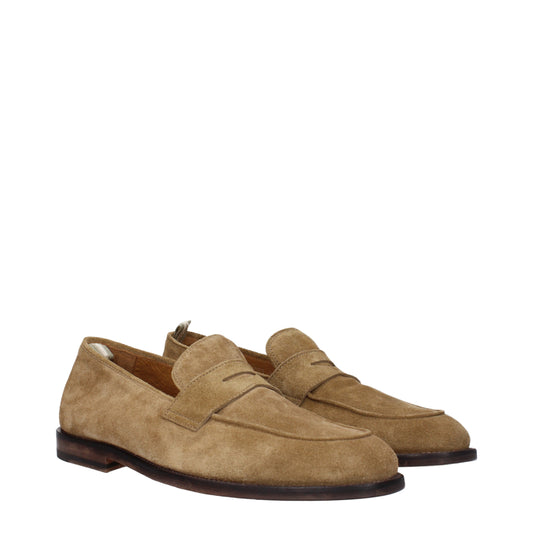 Officine Creative Men's Loafers in Suede Brown/Moose