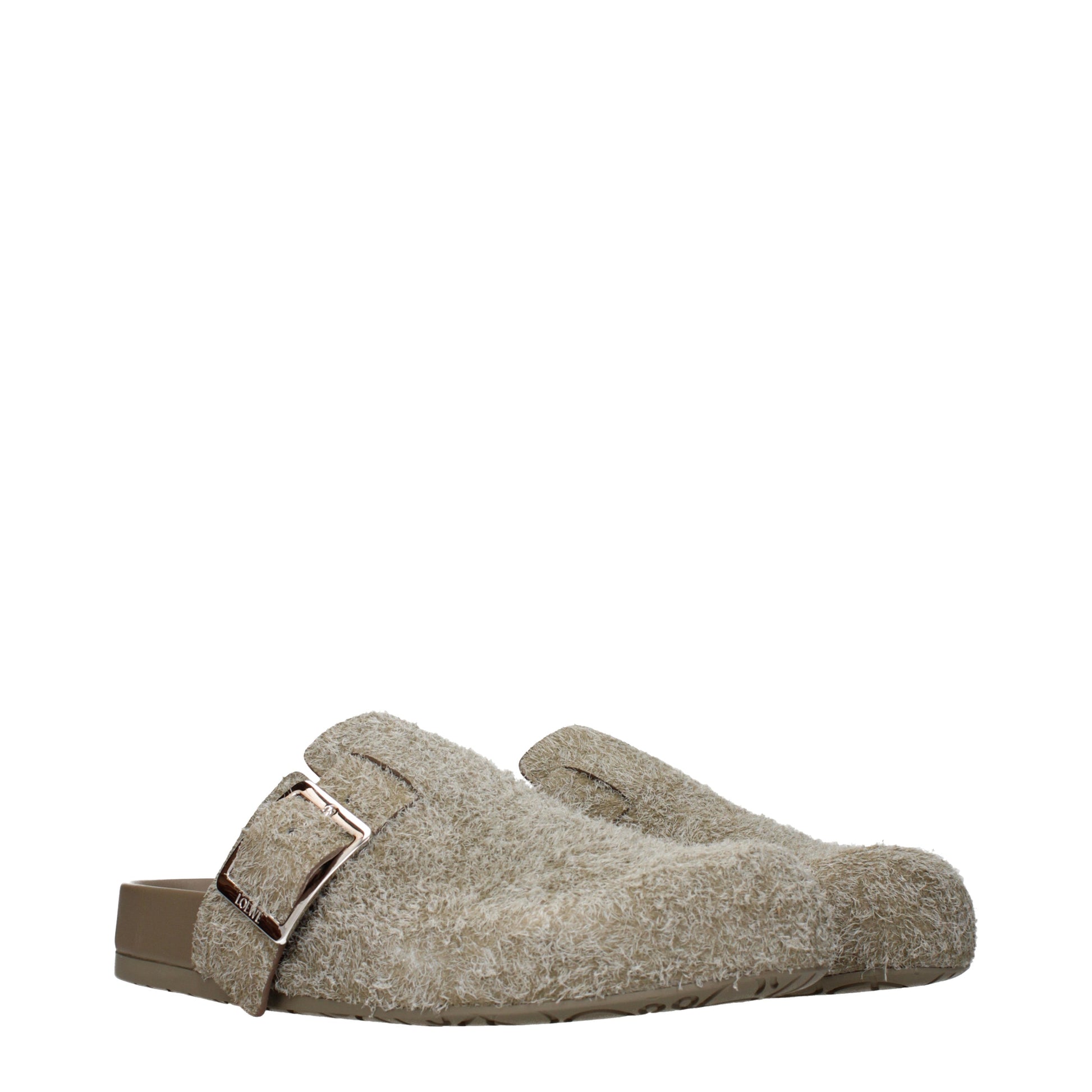 Loewe Slippers and Clogs Men Suede Green/Khaki