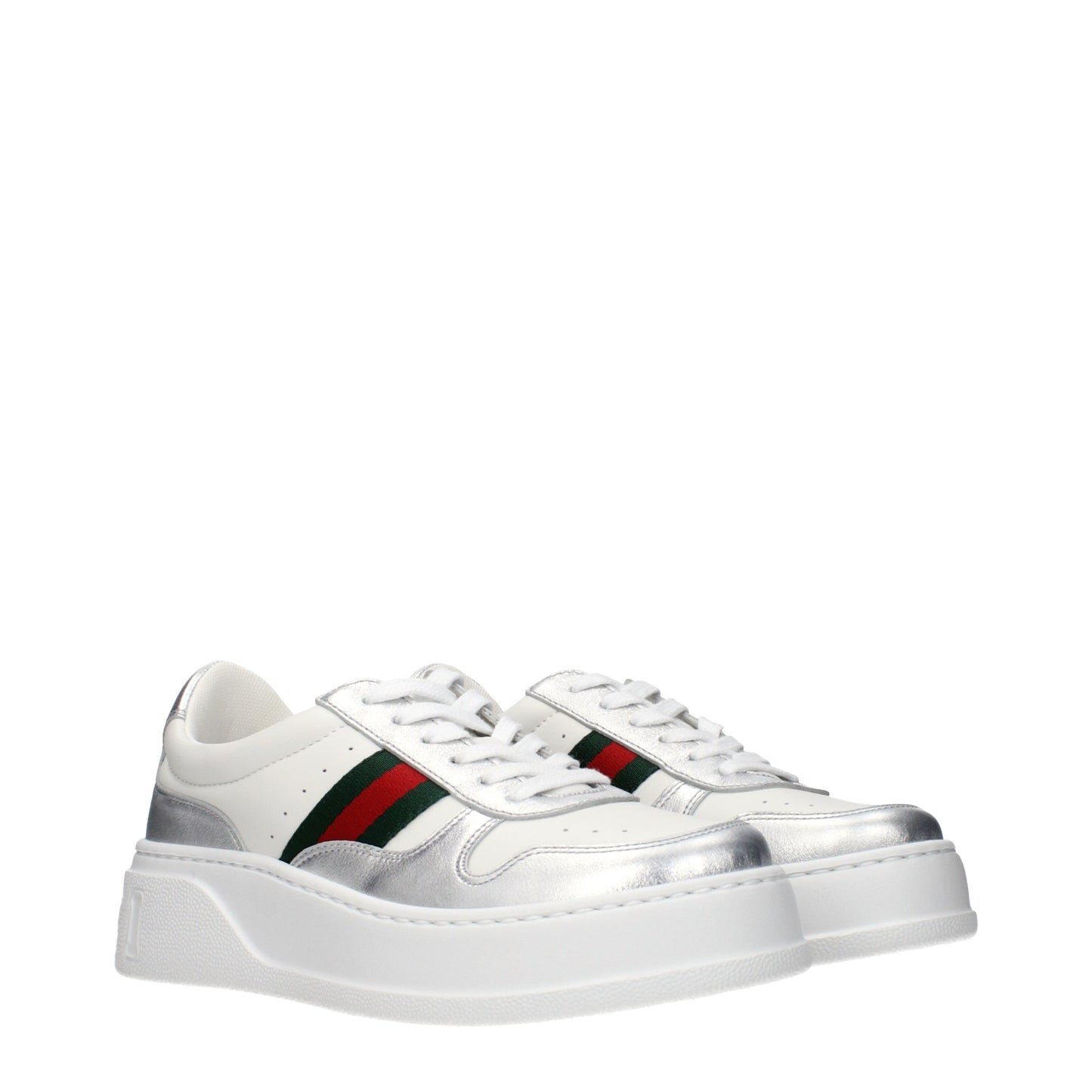 Gucci Sneakers Women Leather White/Silver