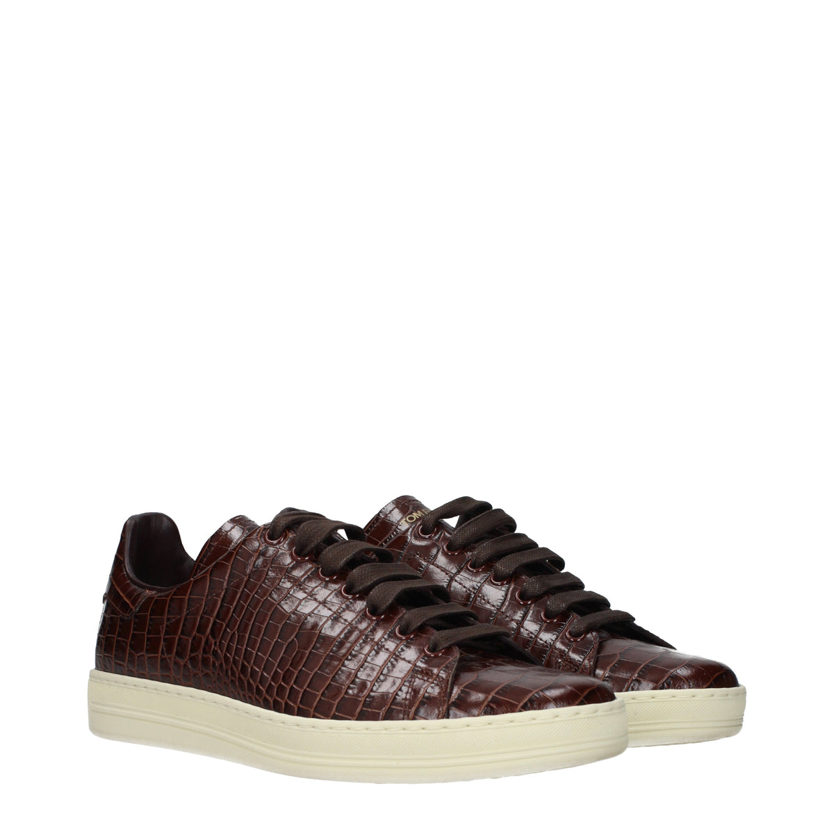 Tom Ford Sneakers Men Leather Brown