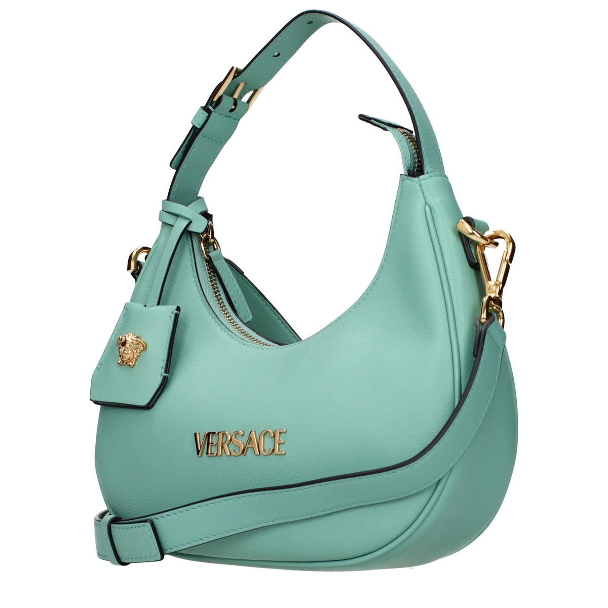 Versace Handbags Women Leather Green/Teal