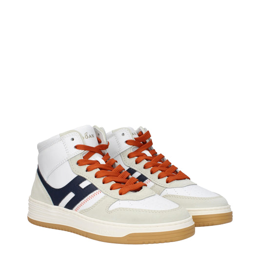 Hogan Men's Sneakers in Leather White/Dark Blue