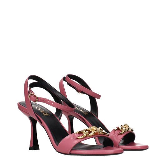 Versace Sandals Women Leather Pink/Strawberry
