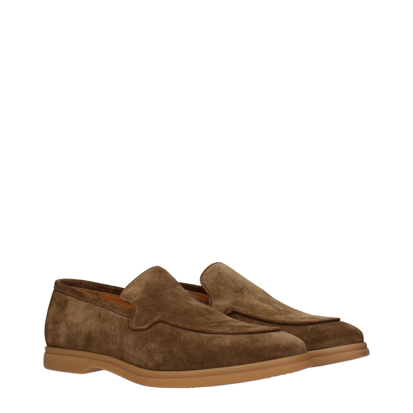 Eleventy Loafers Men Suede Brown