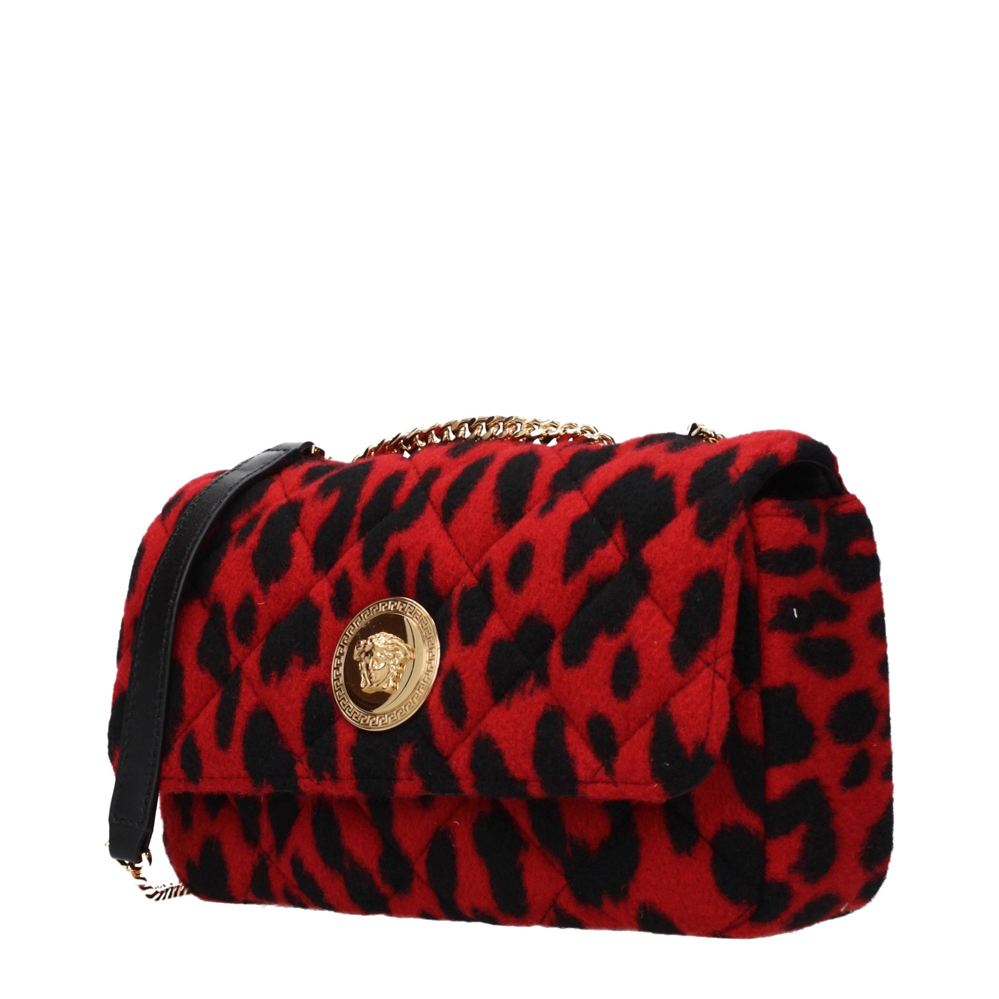 Versace Shoulder Bags Women Wool Red/Black