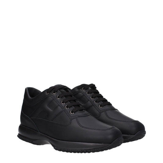 Hogan Men's Sneakers in Leather Black