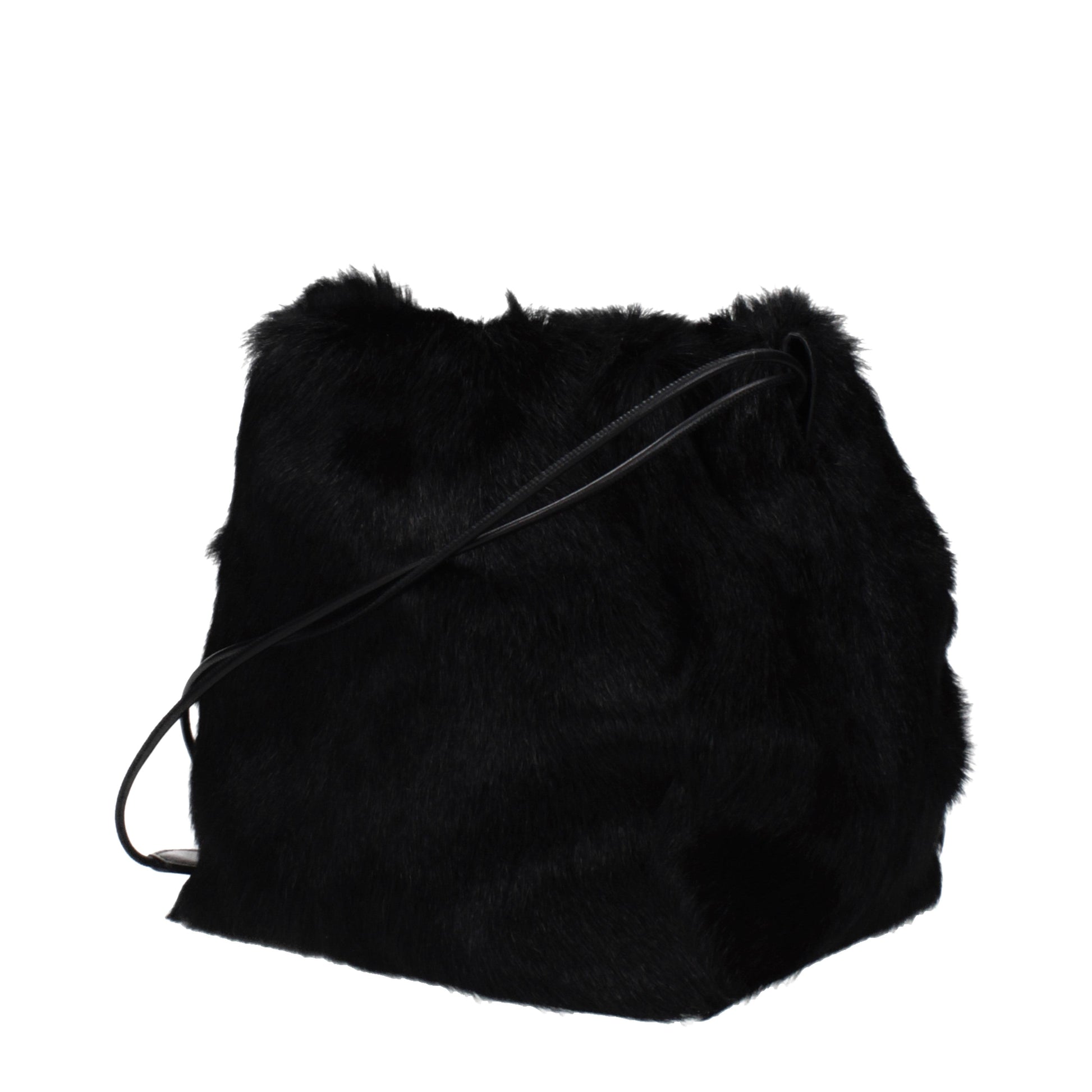 Jil Sander Shoulder Bags Women Fur  Black