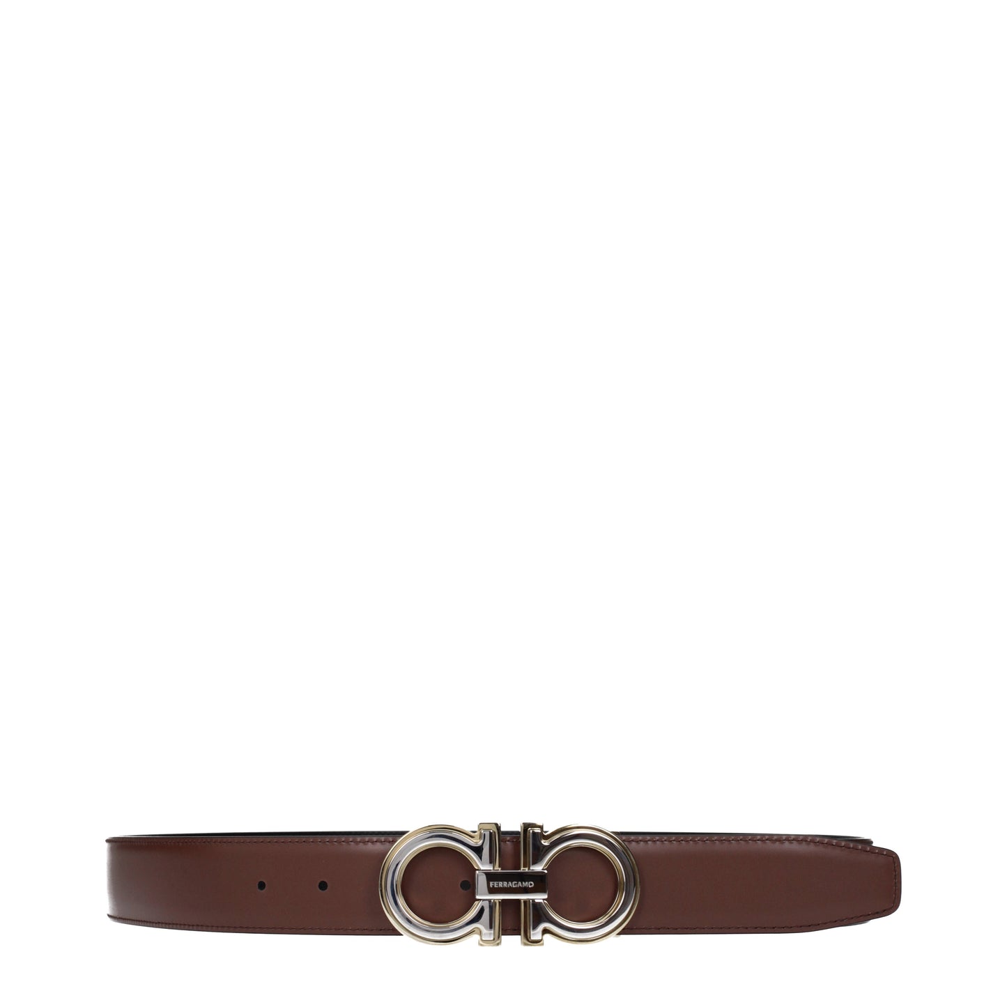 Salvatore Ferragamo Belts Men Leather Black/Cocoa